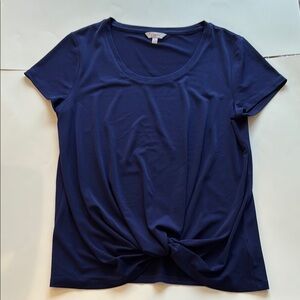 Candies - Blue Tie Front Short Sleeve Tee - L